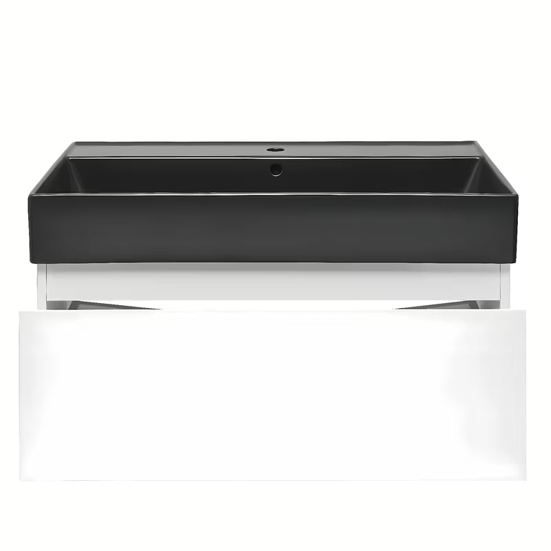 Viseča kopalniška omarica s keramičkim umivaonikom SAT B-Way 1 u bijeloj sjajnoj izvedbi