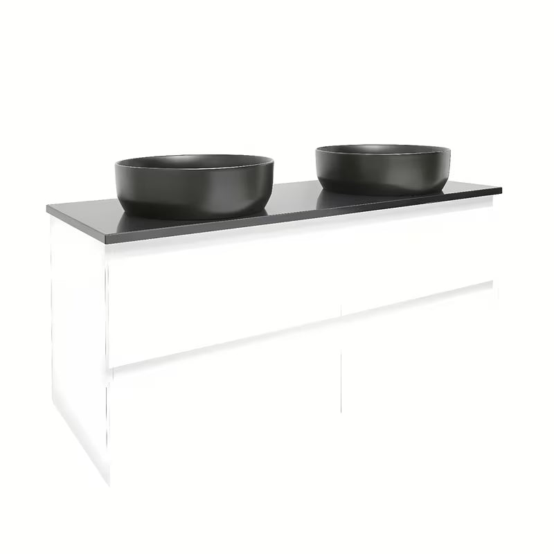 Viseča kopalniška omarica SAT B-Way u sjajno bijeloj boji s pokrivno ploščo