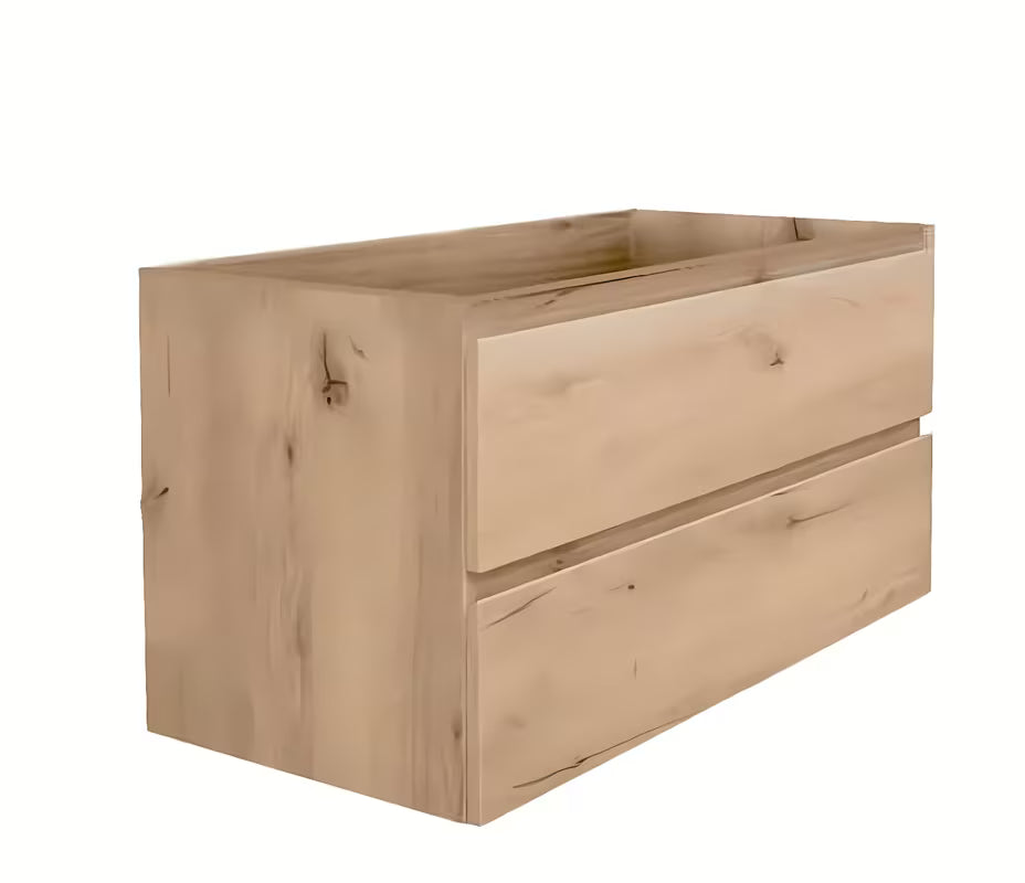 Viseča kopalniška omarica SAT B-Way s pokrovnom pločom u dekoru hrasta i dvije ladice