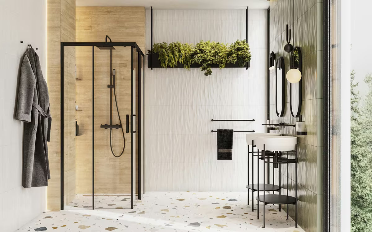 Crni stenski kavelj SAT B-Way R za kupaonicu pro ručnike i ogrtače