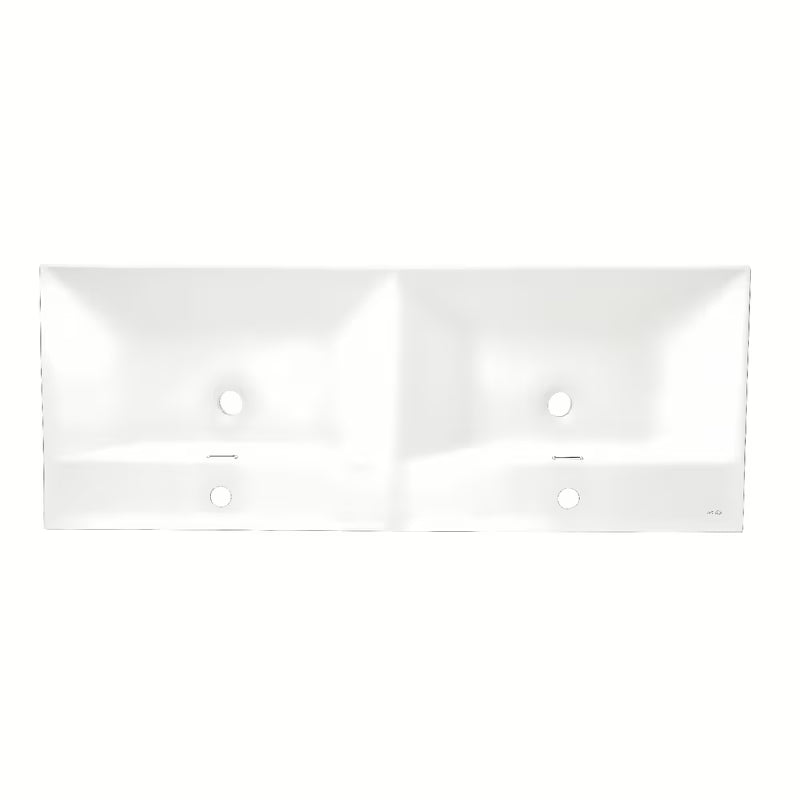 Za Kopalniško Pohištvo dvojni umivalnik SAT B-Way 121x46 cm v mat beli barvi z dvema odprtinama pro armaturo