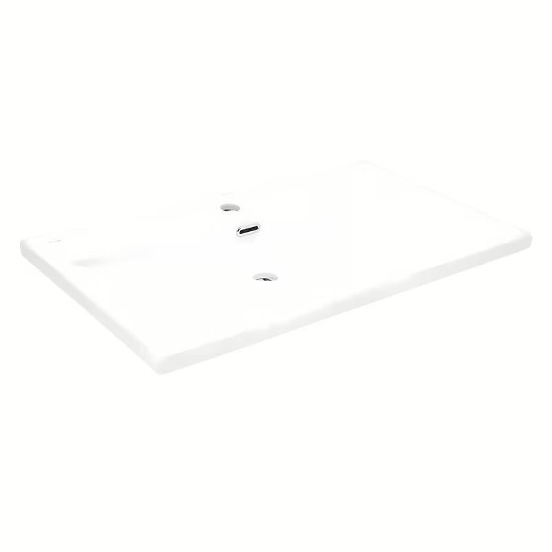 Bel keramični pohištveni umivalnik SAT B-Way 81x46 cm z odlagalno površino na desni in odprtino pro za armaturo na sredini.