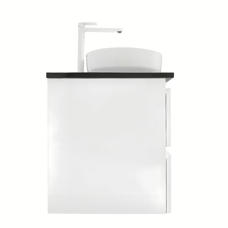 Viseča kopalniška omarica s umivaonicima SAT B-Way u sjajno bijeloj boji s pločom od umjetnog kamena