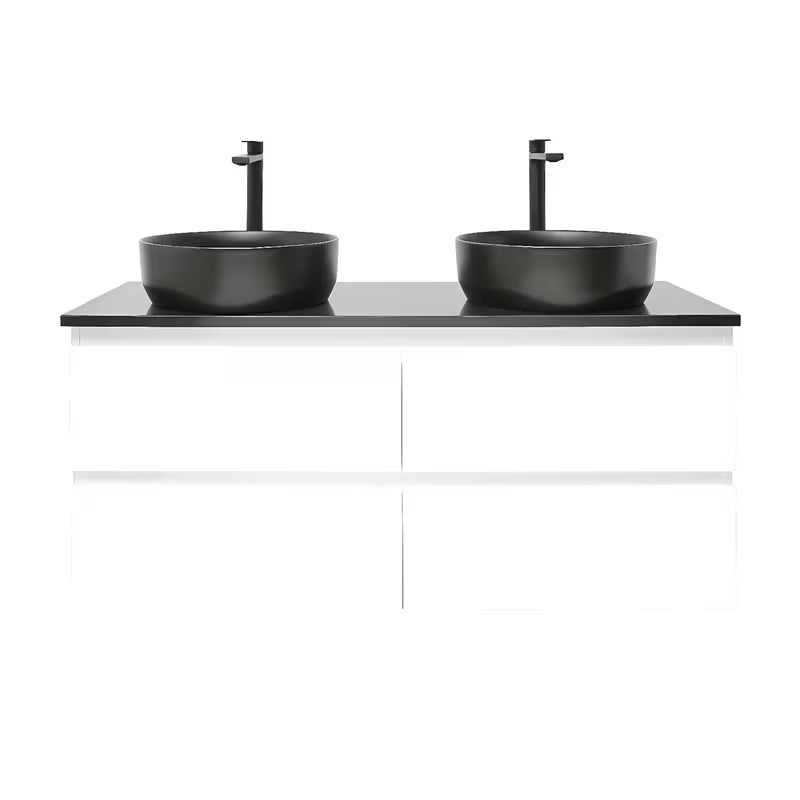 Viseča kopalniška omarica z umivalnikom SAT B-Way u bijelom sjaju 119x45x50 cm