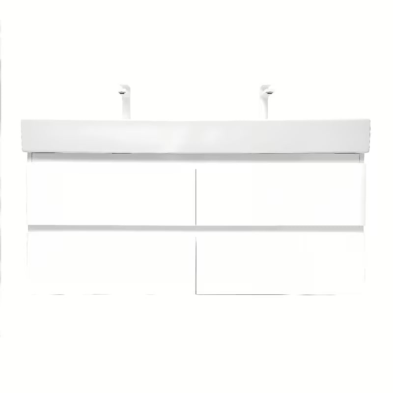 Viseča kopalniška omarica z umivalnikom SAT B-Way u bijeloj sjajnoj boji