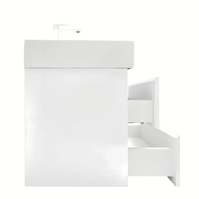 Viseča kopalniška omarica z umivalnikom SAT B-Way u bijeloj sjajnoj boji