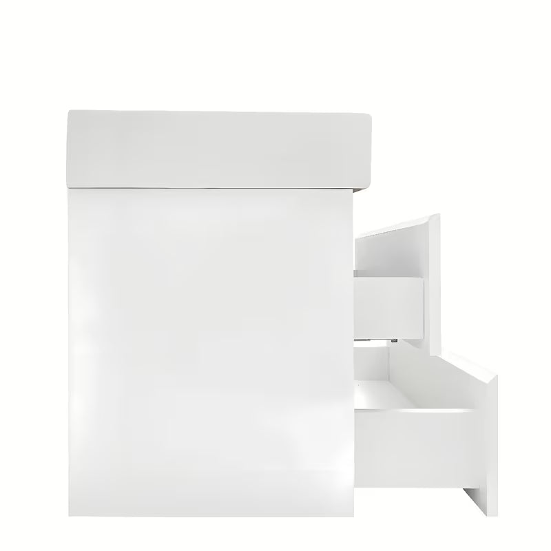 Viseča kopalniška omarica z dvojnim umivalnikom SAT B-Way u bijeloj boji s četiri ladice