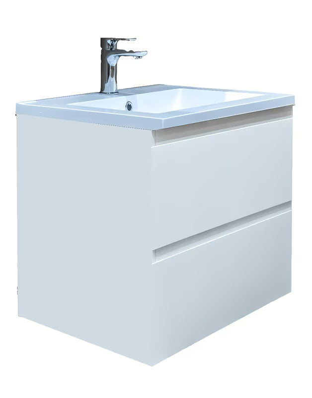 Viseča kopalniška omarica z umivalnikom SAT B-Way u bijeloj boji sa sjajnom površinom