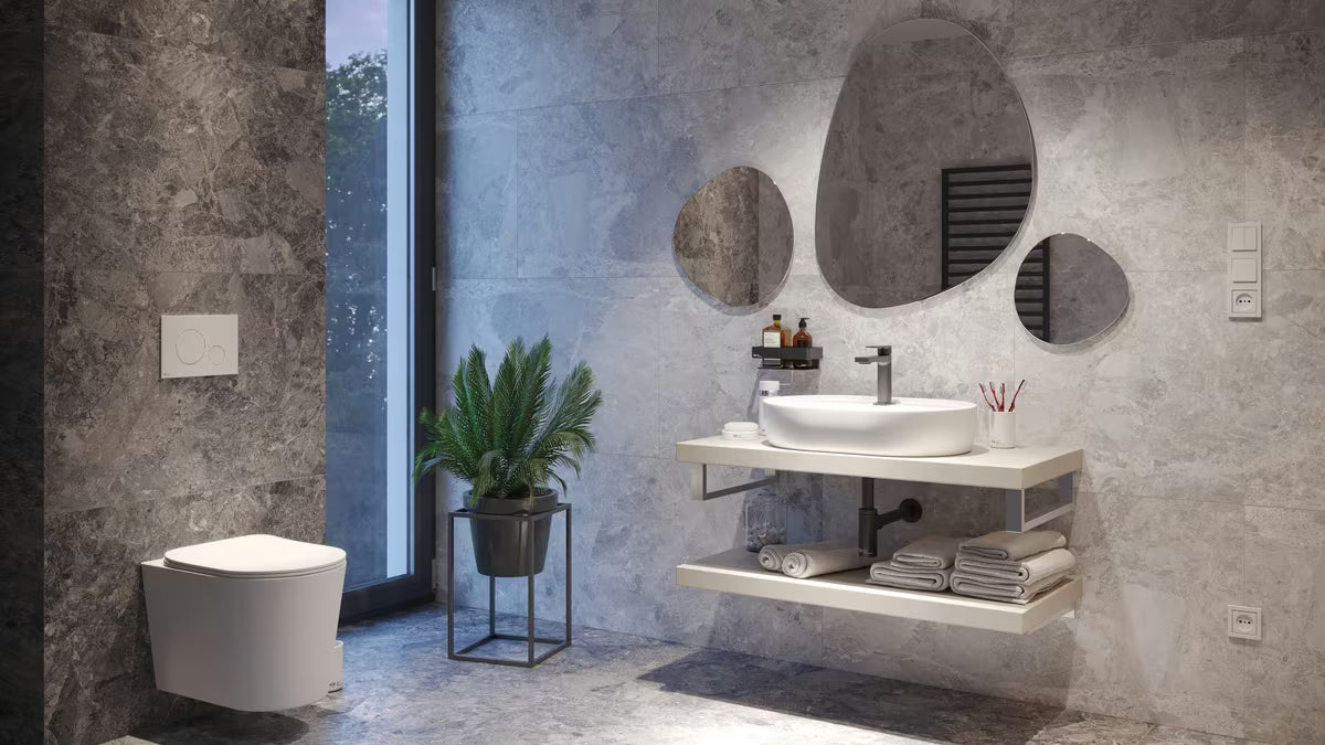 Stoječa armatura za umivalnik SAT B-Way u mat crnoj boji s ručicom za upravljanje brez odtoka.