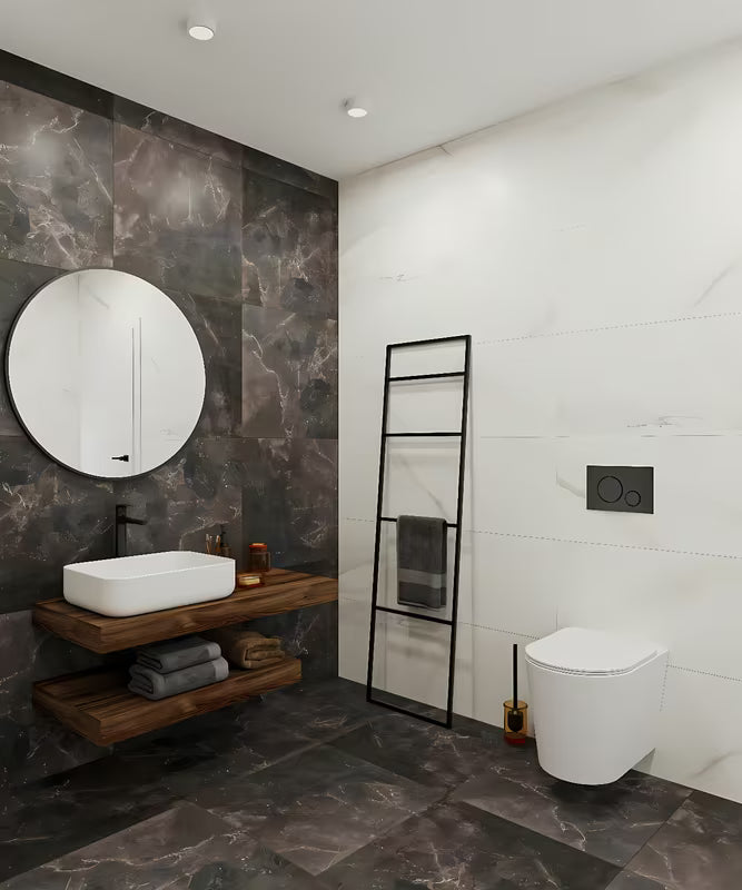 Okrugli ogledalo SAT B-Way promjera 60 cm u crnoj boji