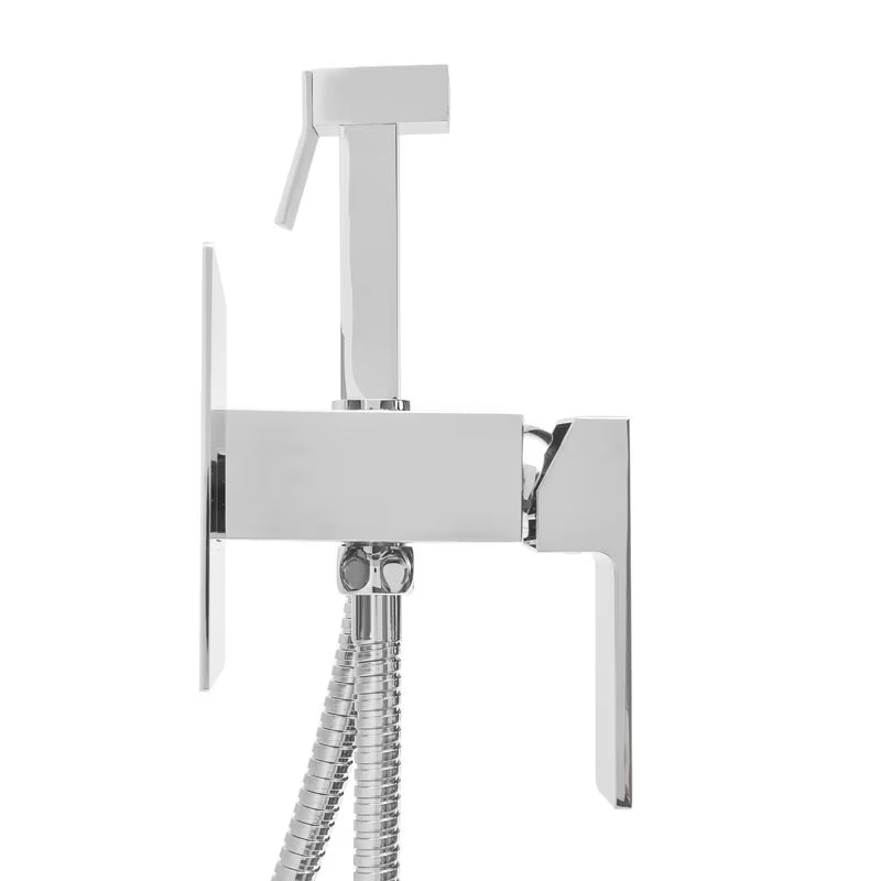 SAT Chrome podometna armatura za bide u krom izvedbi z bide prho i crijevom za tuš