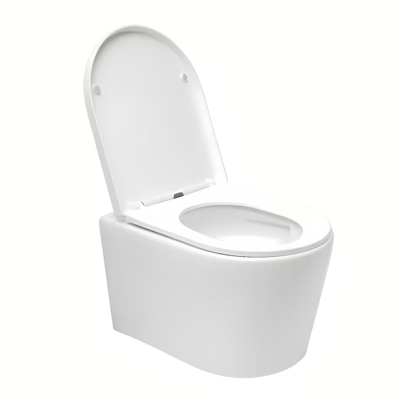 Viseča WC Školjka SAT Brevis v beli barvi s wc desko mehko Zapiranje Soft Close in skritim pritrjevanjem.