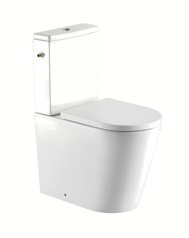 Beli samostoječi WC monoblok SAT Brevis z kotličkom, desko mehko Zapiranje Soft Close in vario odtokom