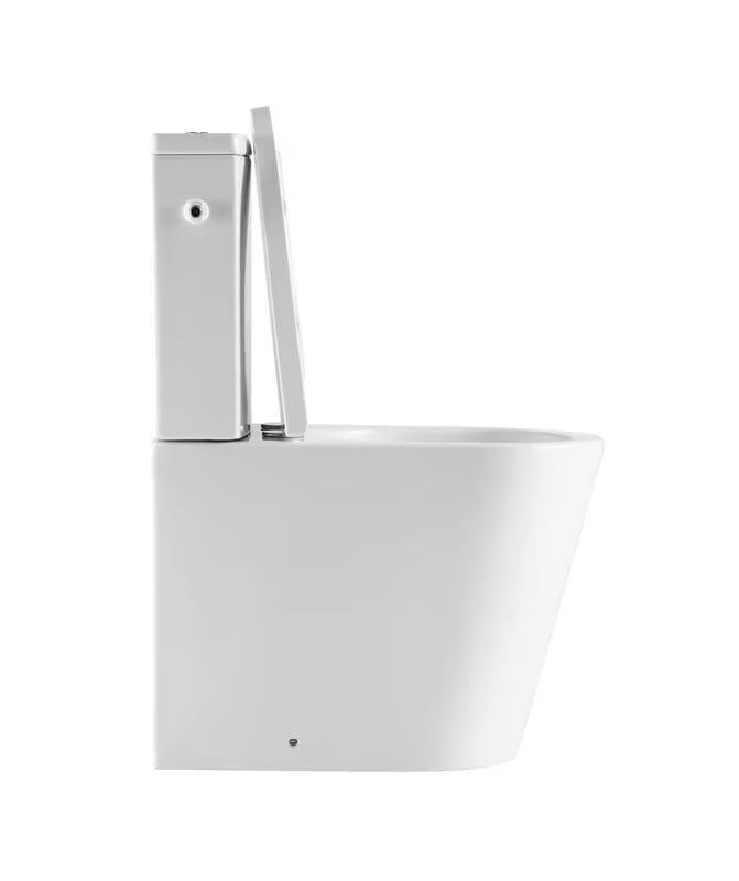 Beli samostoječi WC monoblok SAT Brevis z kotličkom, desko mehko Zapiranje Soft Close in vario odtokom