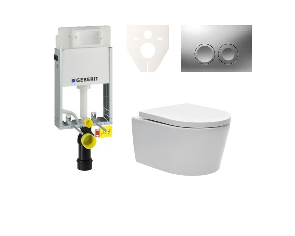 Viseči WC set SAT Brevis s podometnim modulom Geberit in tipko za splakovanje