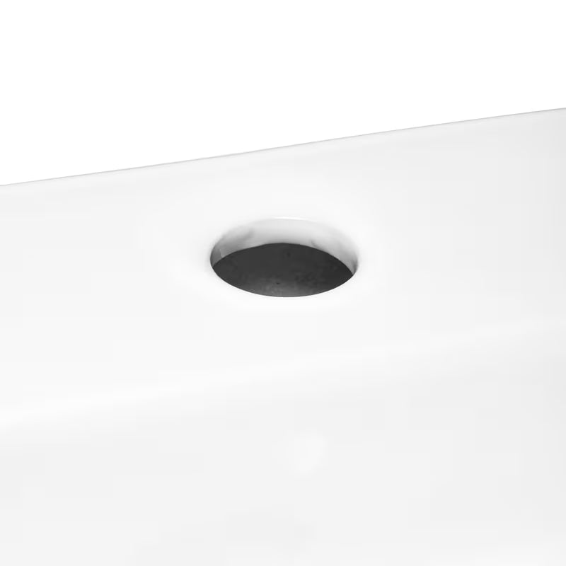 Bijeli viseče keramički umivaonik SAT Brevis 50x38,5 cm brez preliva s otvorom pro za slavinu.