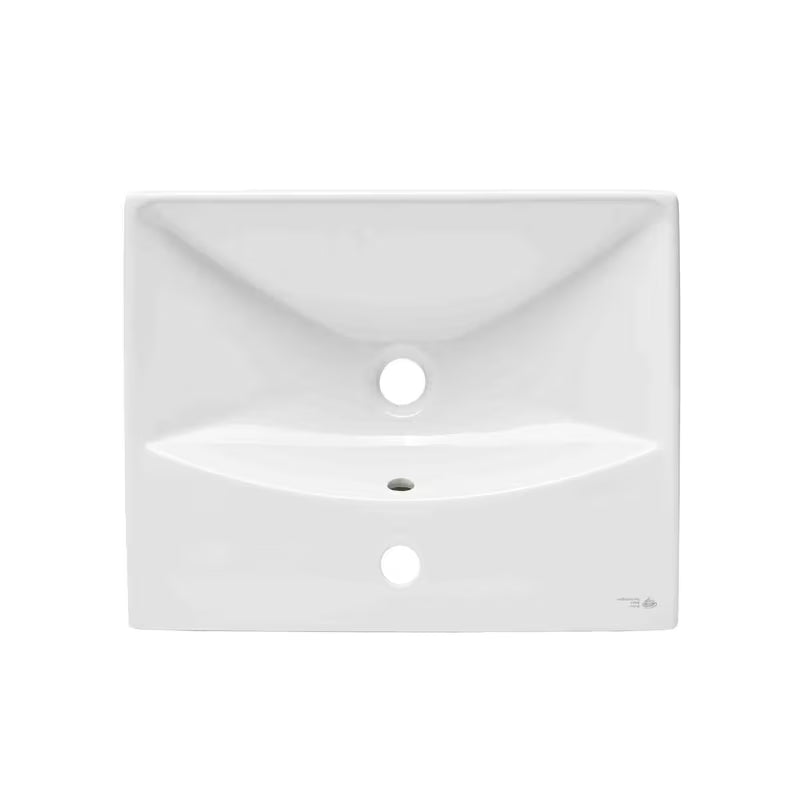 Bijeli viseče keramički umivaonik SAT Brevis 50,5x40 cm s preljevom i otvorom pro za slavinu u sredini