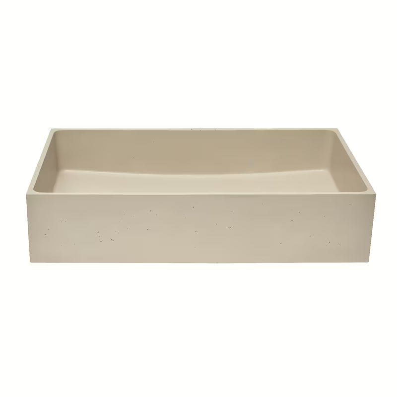 Peščeni betonski umivalnik na ploščo SAT Cemento 64x37 cm s tankimi stenami