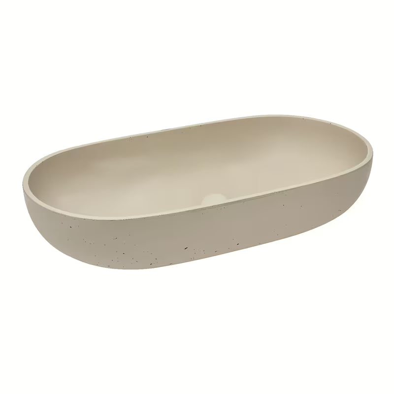 Peščeni betonski umivalnik SAT Cemento na pult 65x35 cm s tankimi stenami