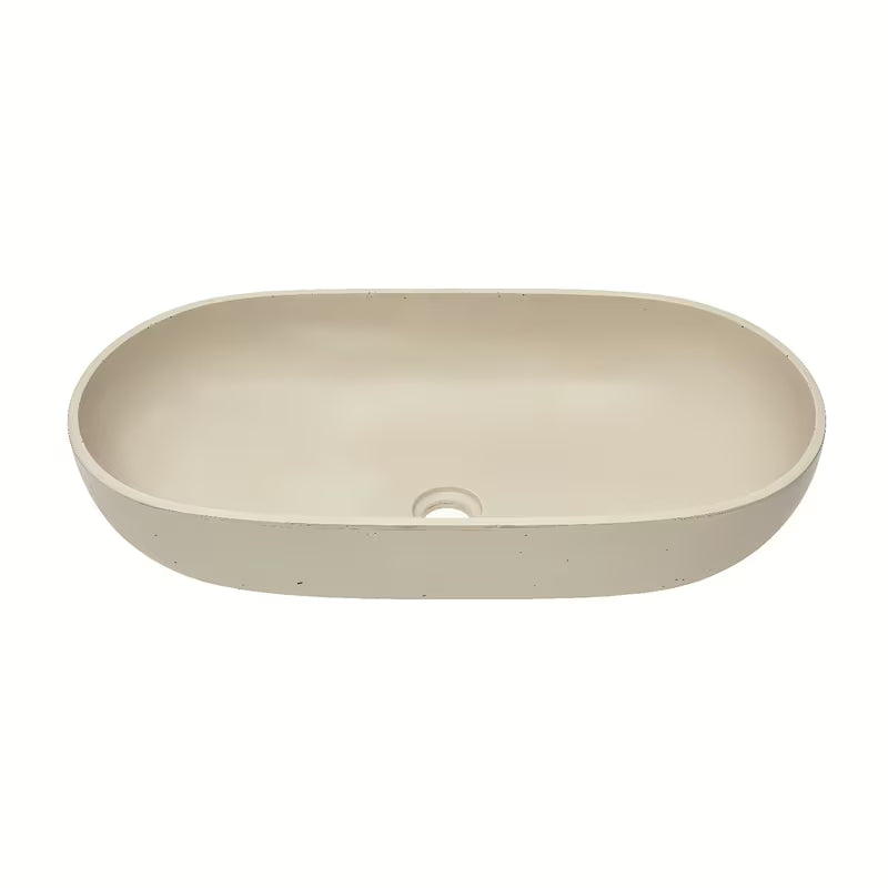 Peščeni betonski umivalnik SAT Cemento na pult 65x35 cm s tankimi stenami