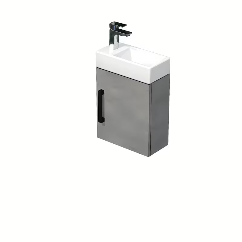 Viseča kopalniška omarica SAT Cube Way s keramičkim umivaonikom u dekoru betona