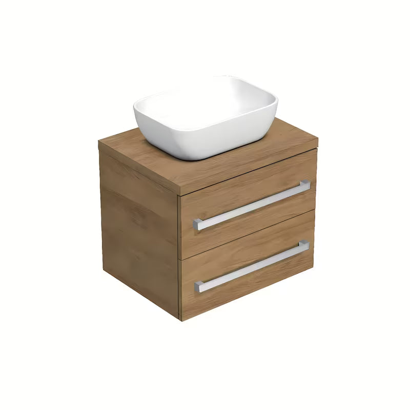 Viseča kopalniška omarica SAT Cube Way s pokrivno ploščo u dekoru hrasta hickory