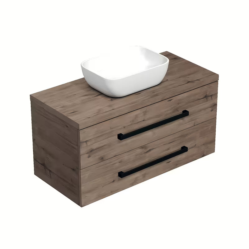 Viseča kopalniška omarica SAT Cube Way s pokrivno ploščo u dekoru hrasta wellington 100x46x47,5 cm