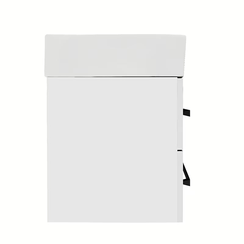 Viseča kopalniška omarica SAT Cube Way s keramičkim umivaonikom u bijelom sjaju 60x46x53 cm