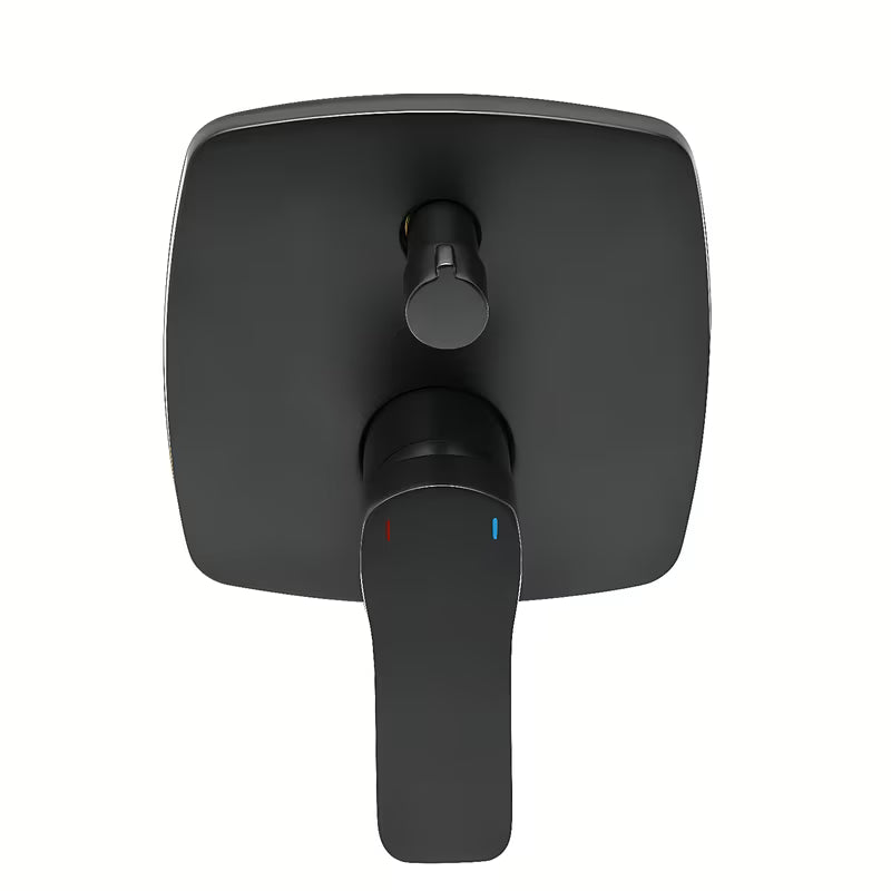 Podometna armatura za tuš SAT Cube Way u mat crnoj boji s modernim četvrtastim dizajnom