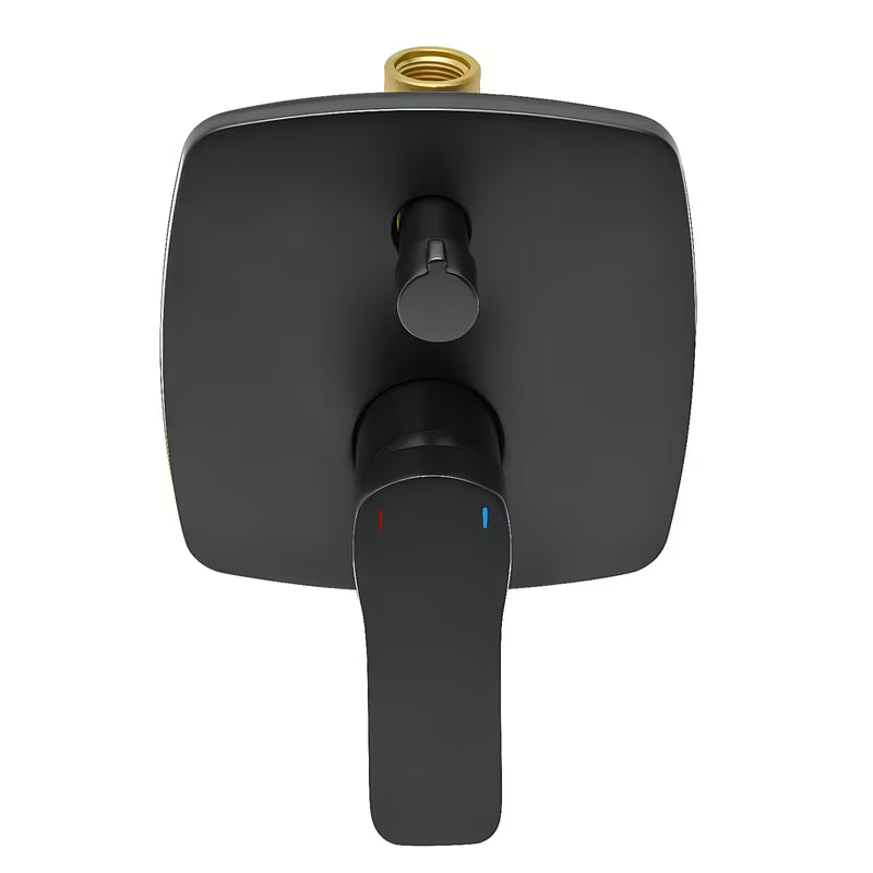 Podometna armatura za tuš SAT Cube Way u mat crnoj boji s modernim četvrtastim dizajnom