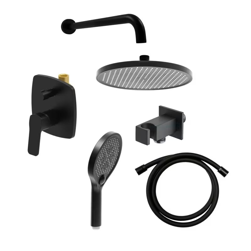 Podžbukni tušni sistem SAT Cube Way u mat crnoj boji, s ručicom i tri funkcije