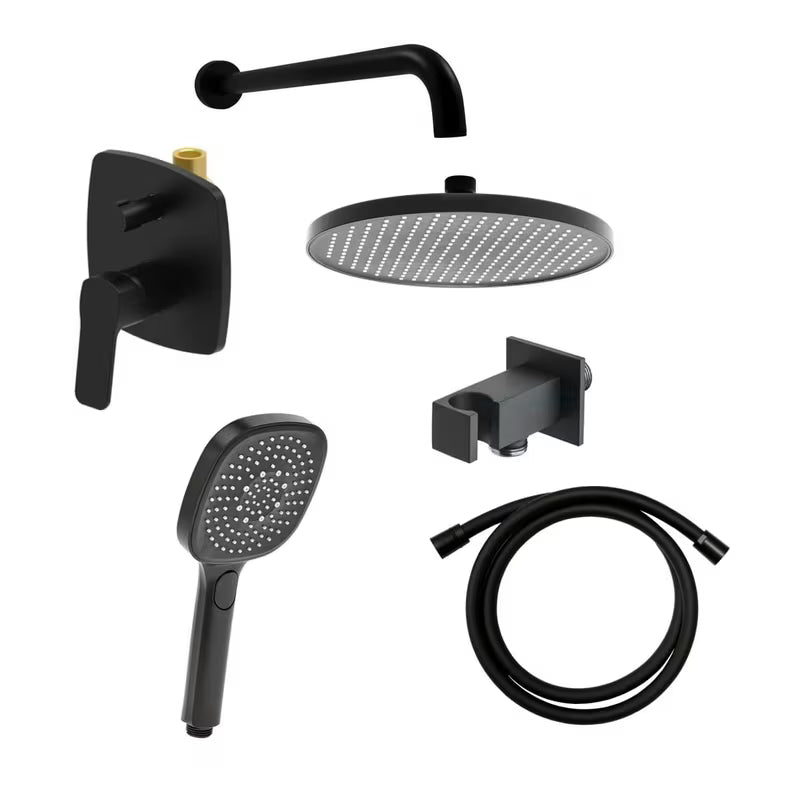 Podžbukni tušni sistem SAT Cube Way u mat crnoj boji, s ručicom i tri funkcije