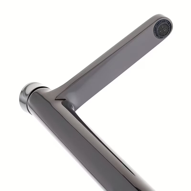 Visoka armatura za Umivalnik SAT Dark v izvedbi PVD Gun Metal z ročnim upravljanjem brez odtoka.