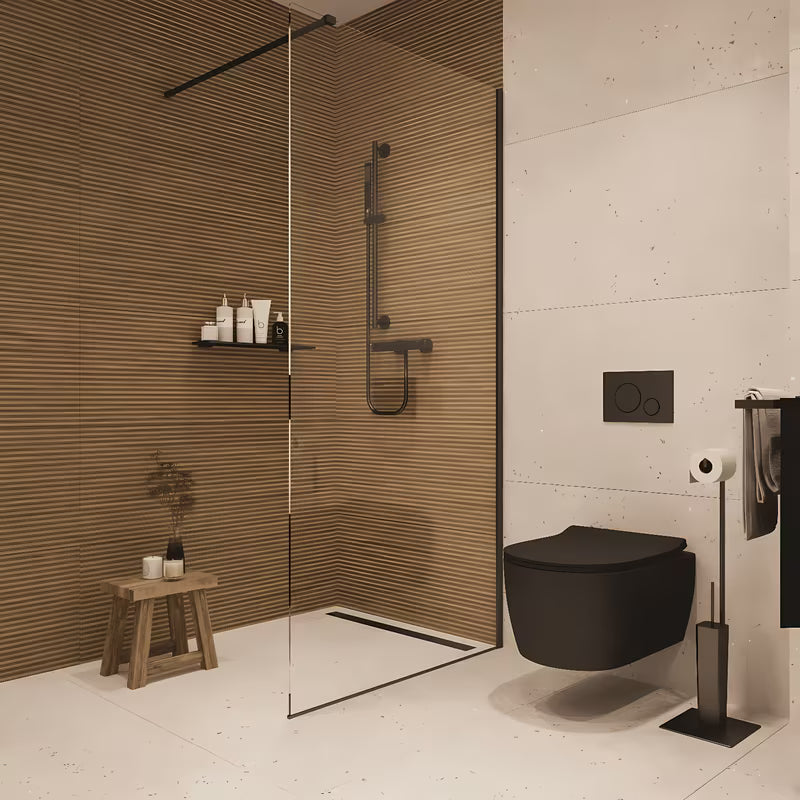 Termostatska armatura za tuš SAT Dark u mat crnoj pro za zidnu montažu