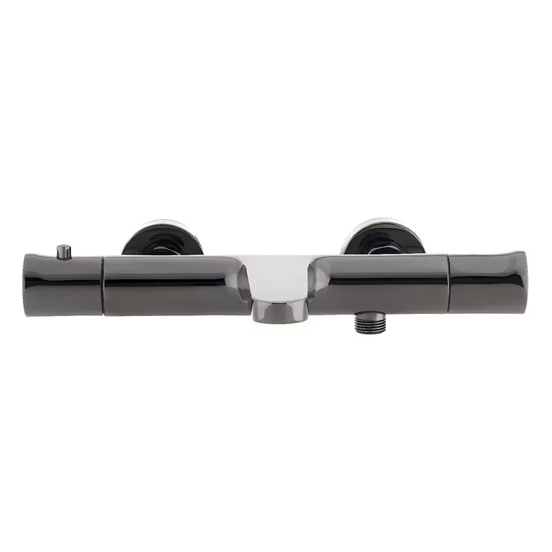 Termostatska stenska armatura za kad SAT Dark u mat izvedbi PVD gun metal brez tuš seta.