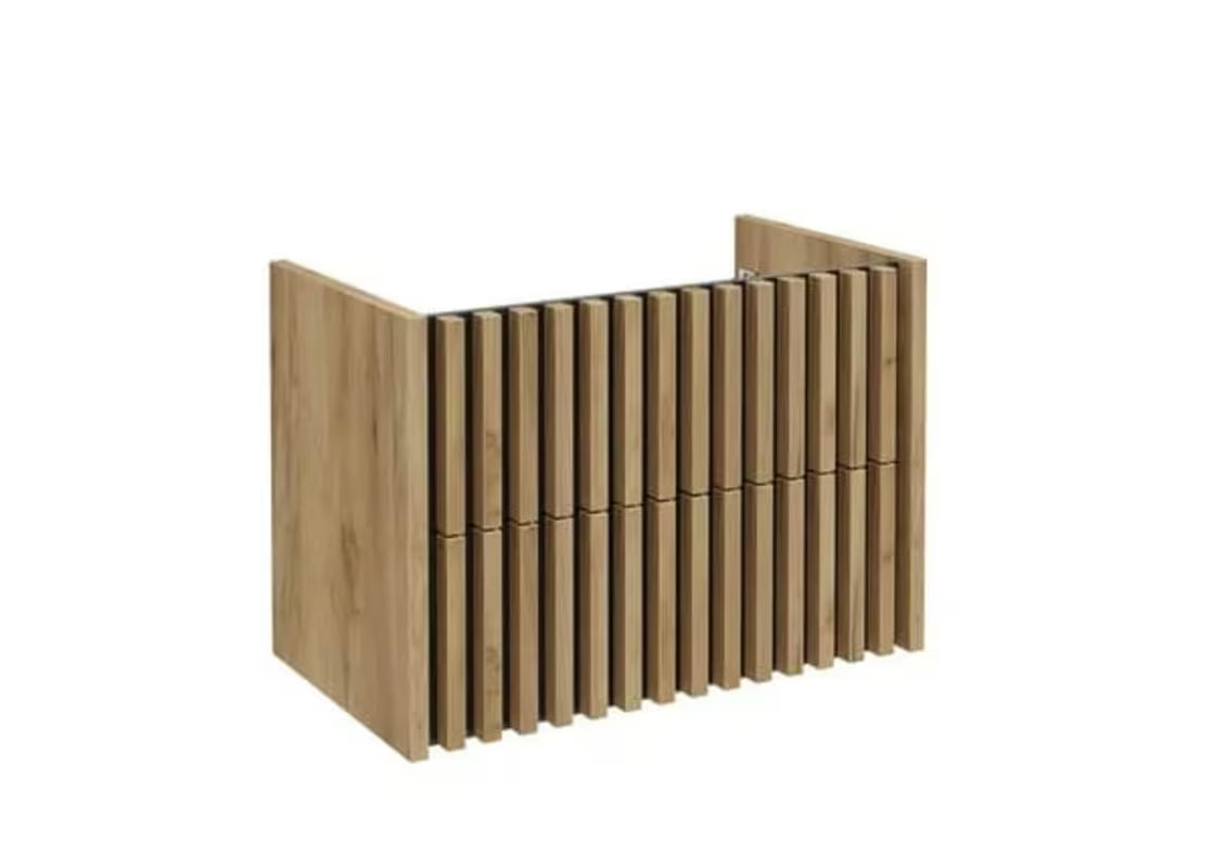 Viseča kopalniška omarica SAT Delano s hrastovom pokrovnom pločom u izvedbi hrast/crna mat