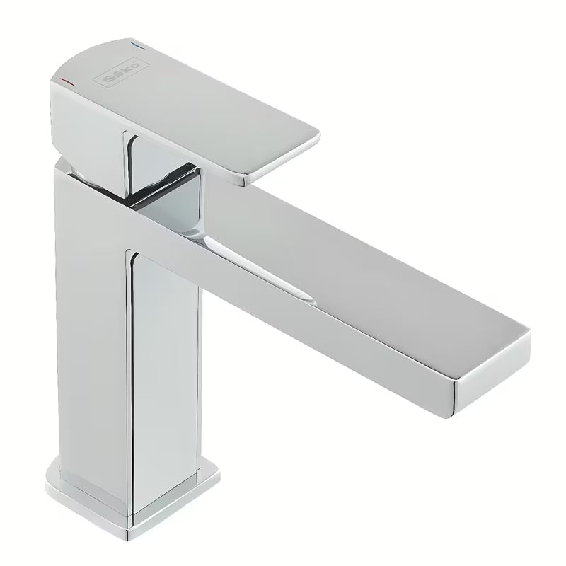 Enoročna stoječa armatura za umivalnik SAT Elements u izvedbi bijela i krom, brez odtoka.