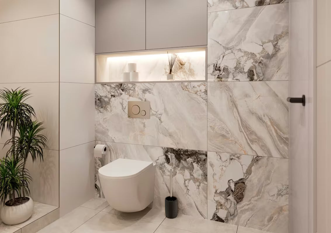 Črna keramična samostoječi WC ščetka SAT Evolution za moderno kopalnico.
