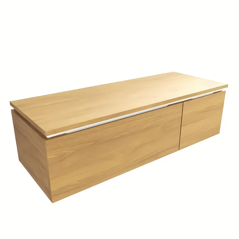 Viseča kopalniška omarica SAT Feel u dekoru medni hrast s dvije asimetrične ladice