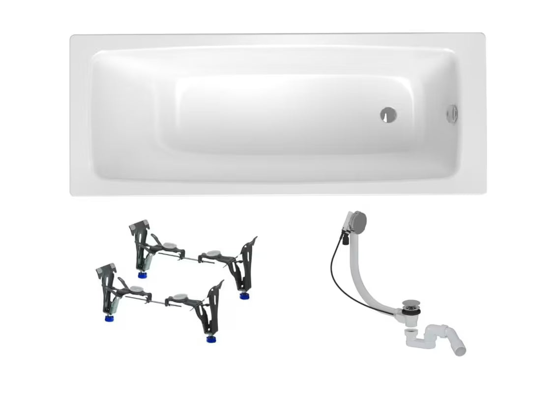 Pravokotna kad SAT Feel 170x70 cm od emajliranog čelika s lijevom i desnom orijentacijom