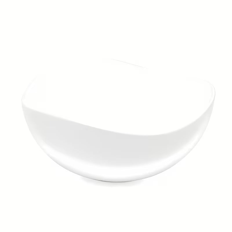 Keramični umivalnik na ploščo SAT Feel 38 x 38 cm v sijajni beli barvi z valovitim robom.