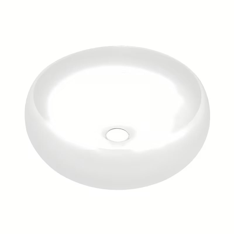 Bijeli okrugli keramički umivalnik na ploščo SAT Feel promjera 36 cm