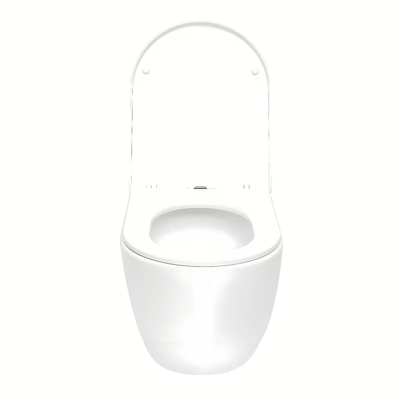 Bela viseča WC školjka SAT Fusion z vrtinčnim splakovanjem in sedežem mehko Zapiranje Soft Close.