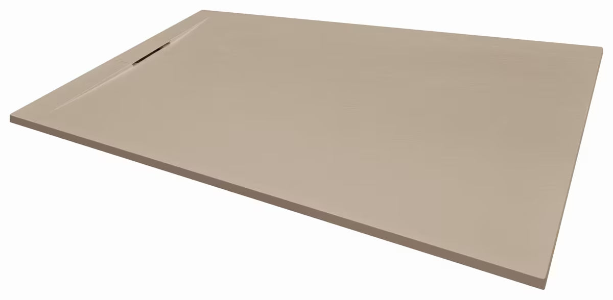 Pravokotna tuš kad SAT Fusion 100x80 cm iz litega marmorja v barvi moka