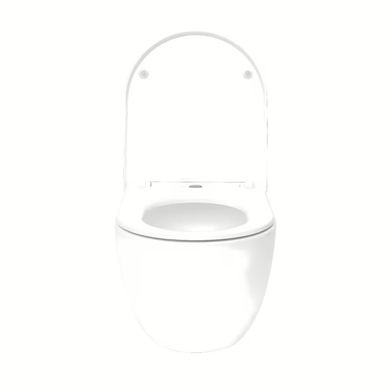 Bel viseča WC školjka SAT Fusion z vrtinčnim splakovanjem in sedežem mehko Zapiranje Soft Close s skritim pritrjevanjem.