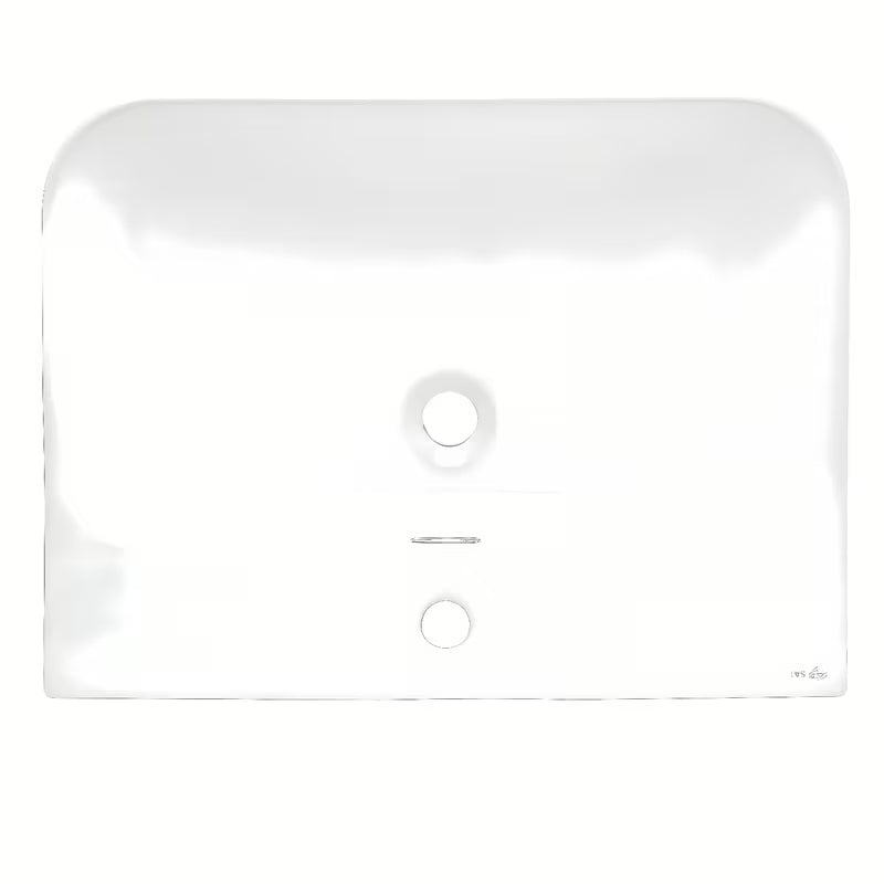 Bel keramični pohištveni umivalnik SAT Fusion 60,5x46,3 cm z odprtino za pro armaturo na sredini