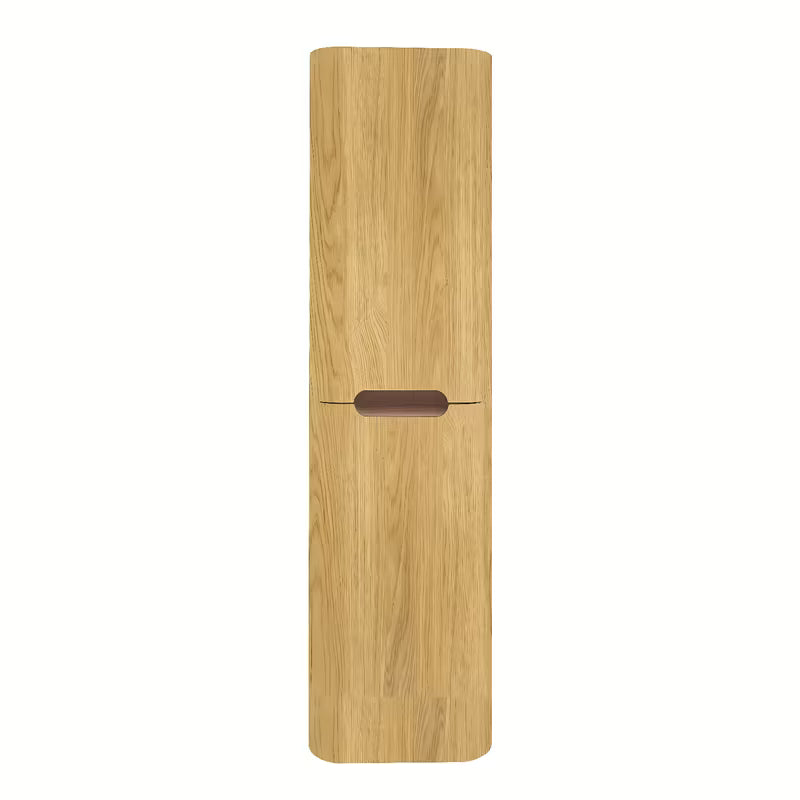 Visoka viseča kopalniška omarica SAT Fusion 40x149x33 cm v dekorju medenega hrasta s steklenimi policami