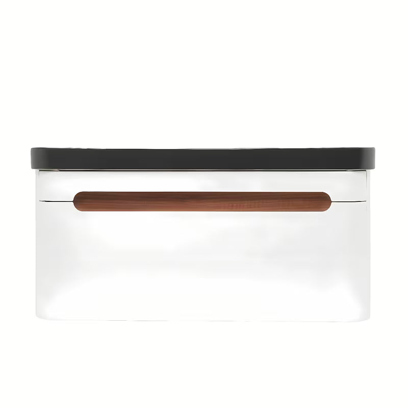 Viseča ormarić s keramičkim umivaonikom SAT Fusion u mat bijeloj boji z vtičnico i zaobljenim rubovima.