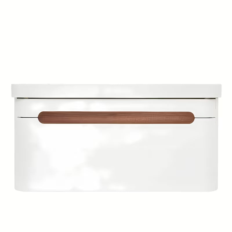 Viseča kopalniška omarica SAT Fusion s keramičkim umivaonikom u mat bijeloj boji