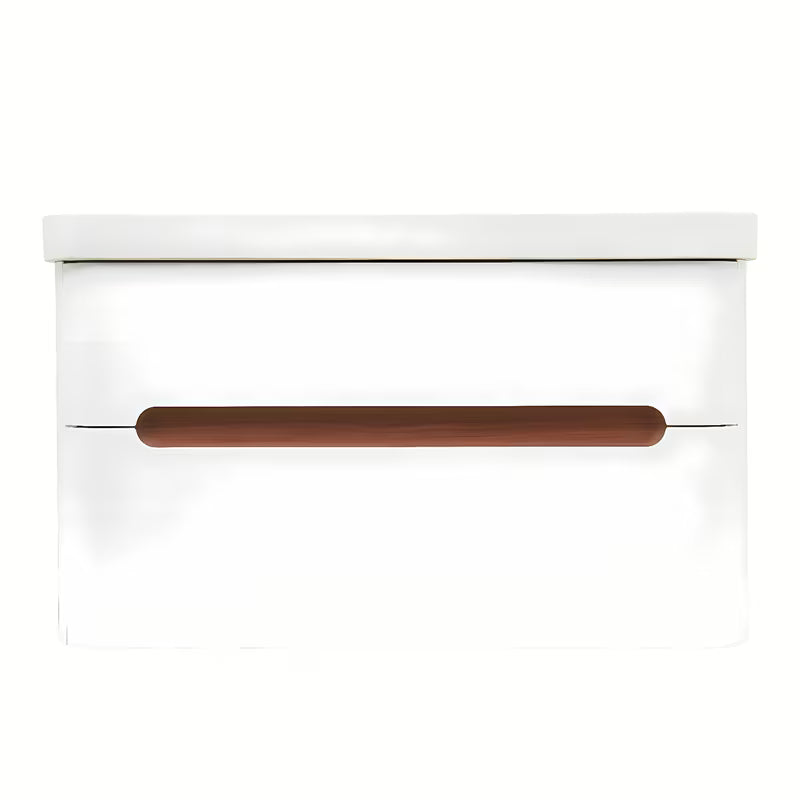 Viseča kopalniška omarica SAT Fusion s keramičkim umivaonikom u mat bijeloj boji